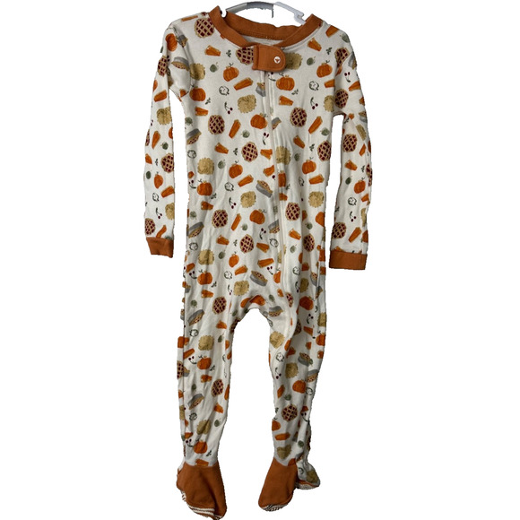 Burt's Bees Baby Pumpkins Fall One Piece Sleeper Footie Pajamas 24 months B7 - Picture 1 of 5